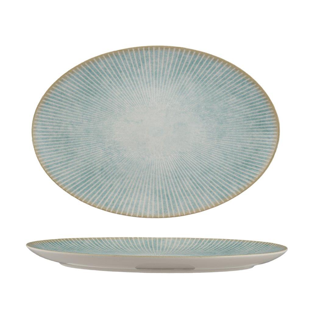 PAROS AQUA-OVAL PLATE WITH FOOT