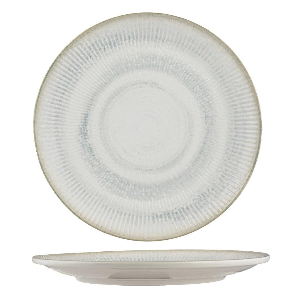 PAROS SHELL AQUA- ROUND RIMLESS PLATE