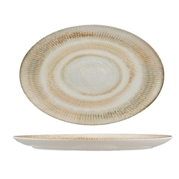 PAROS SHELL SAND-OVAL PLATE WITH FOOT