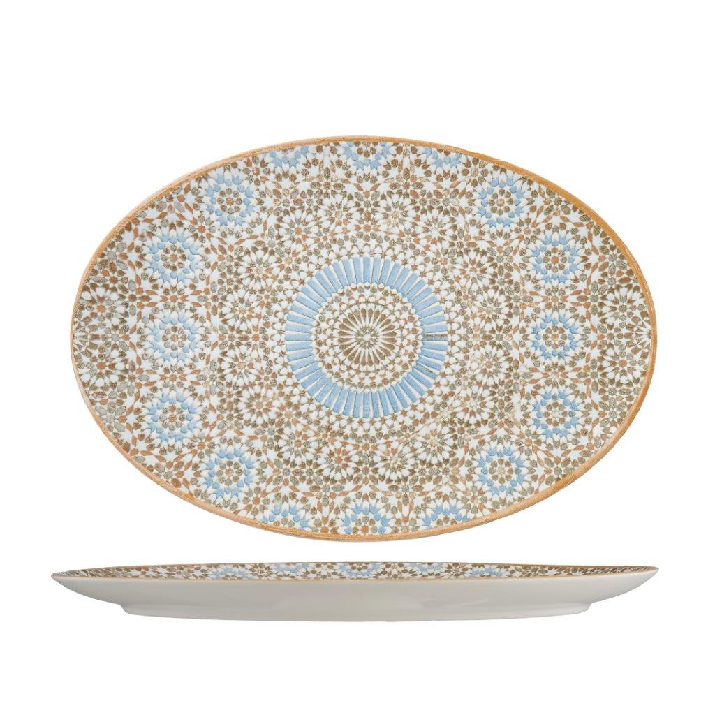 TANGIER- OVAL PLATE WITH FOOT